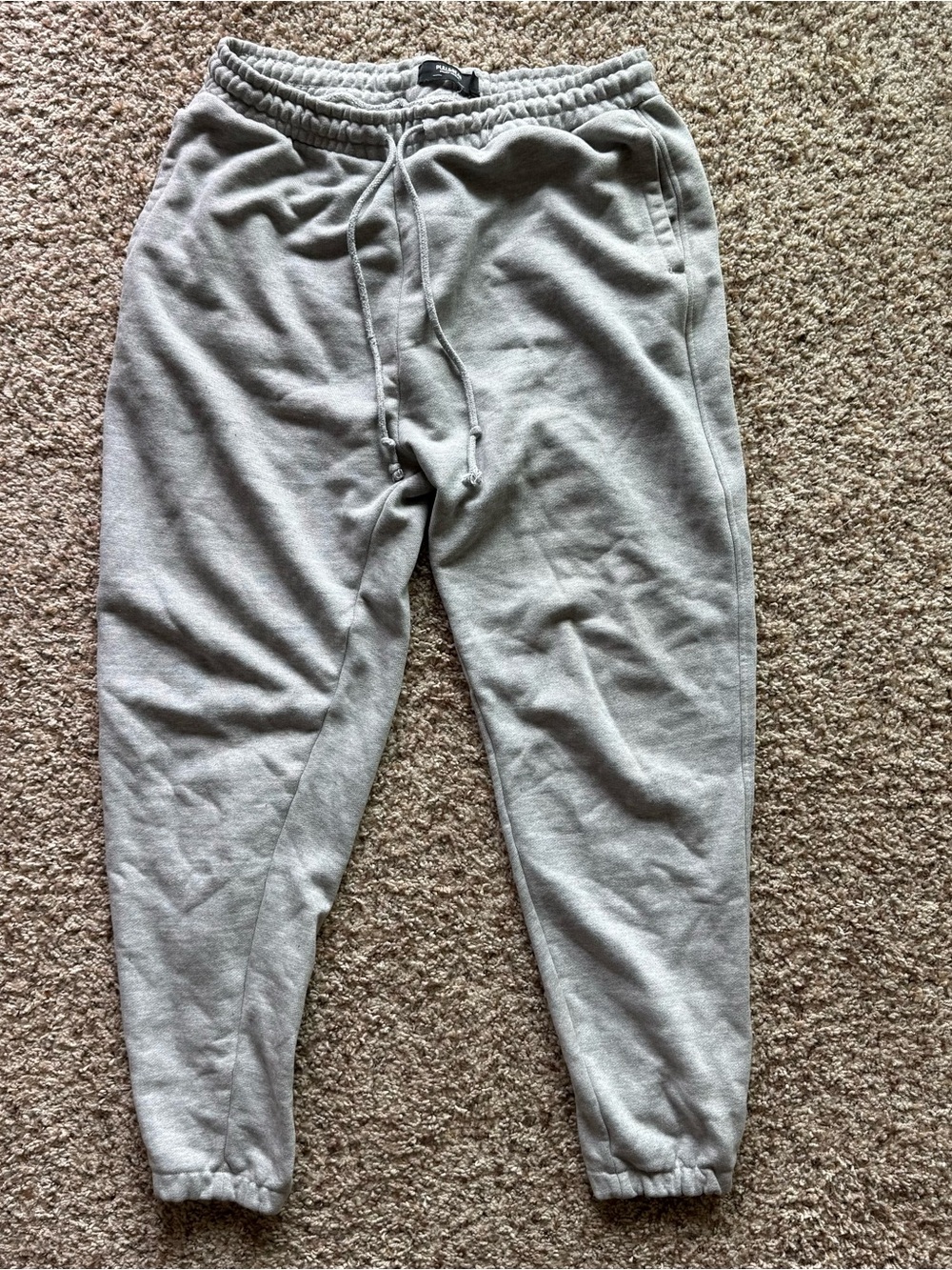 Pull&Bear Light Gray Mens Cotton Jogger Sweatpants